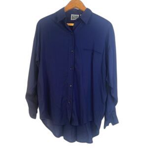 4200 Koala VTG Button Up Rayon Blouse Long Sleeve Dressy Office Work Size Small